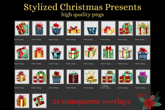 Christmas and Holiday Presents PNGs for Branding and Marketing