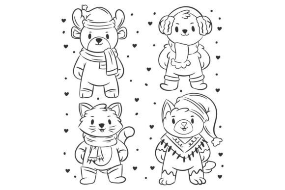 Christmas Animal Character Set: Festive Illustrations for Local Brands