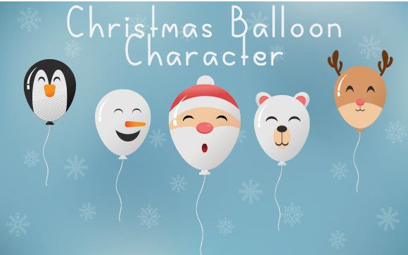 Christmas Balloons Vector Illustrations for Festive Design
