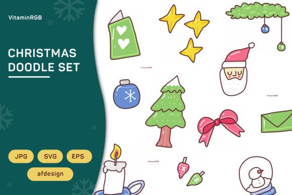 Christmas Doodle Collection Illustrations for Creative Projects