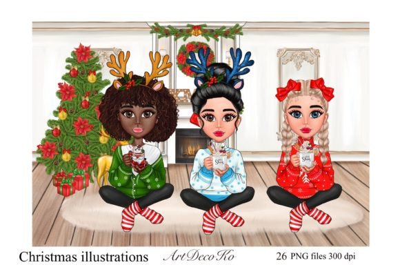 Christmas Сhibi Illustration for Local Branding