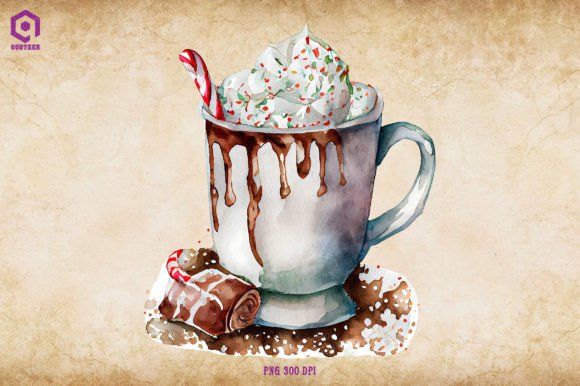 Christmas Hot Cocoa Clipart 5: Cozy Illustrations for Seasonal Crafts