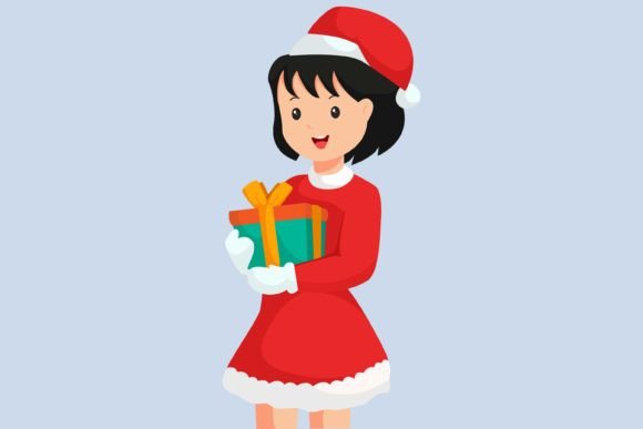 Christmas Little Girl Character Design Illustrations