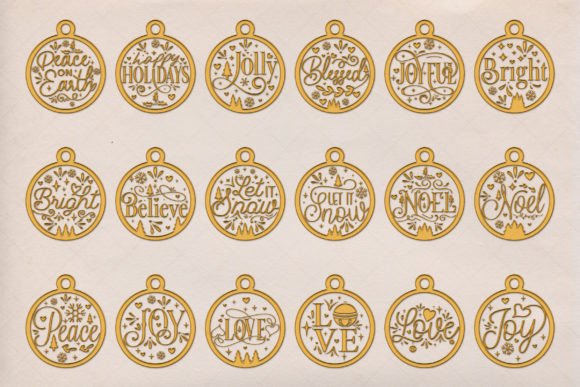 Christmas Round Ornaments 18 Designs for Modern Illustrations