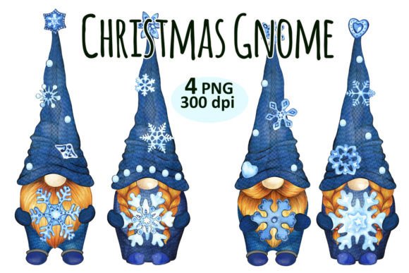 Christmas Snowflake Gnome Clipart PNG for Editorial Use