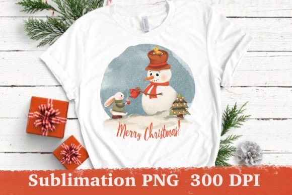 Christmas Sublimation PNG, Snowman PNG Illustrations