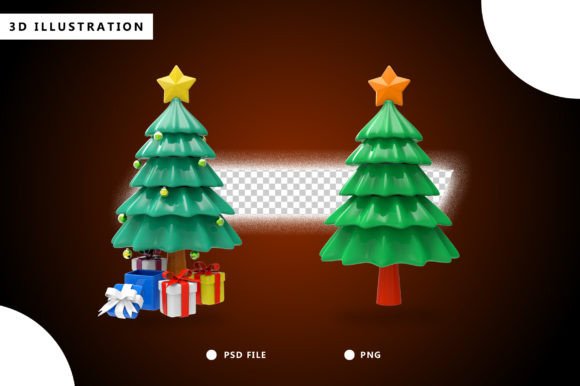 Christmas Tree on Podium 3D Illustration for Branding and Design