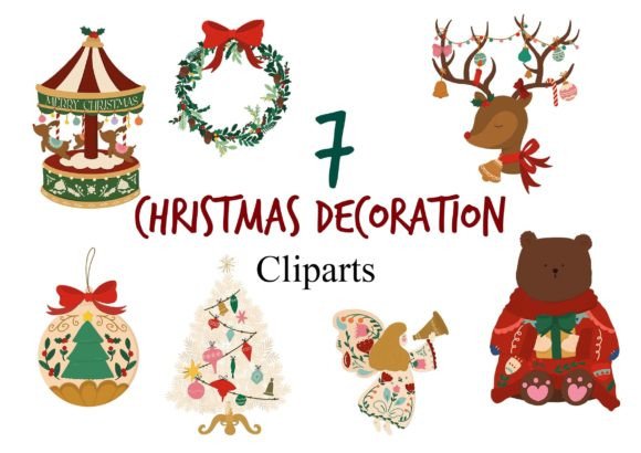 Cute Christmas Cliparts Illustrations for Branding and Marketing