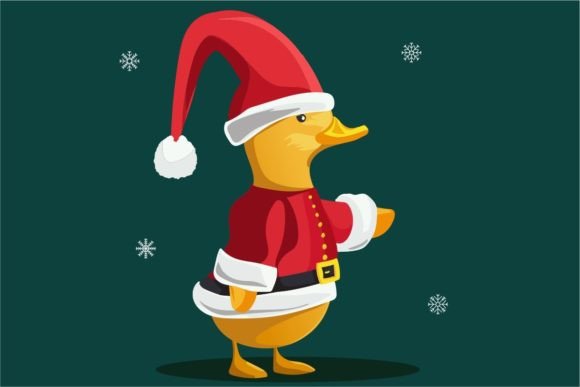 Cute Duck Wearing a Tacky Christmas Illustration
