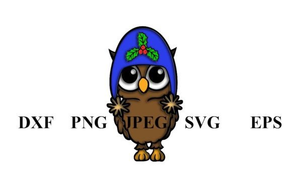 Frozen Stare Cute Owl Christmas Stickers Illustrations