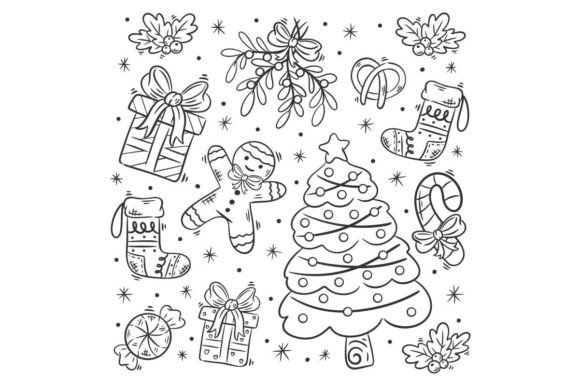 Hand Drawn Christmas Ornament Illustrations for Festive Design