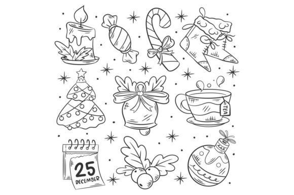Hand Drawn Festive Christmas Illustrations