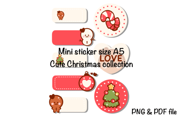 Mini Sticker Cute Christmas Illustrations