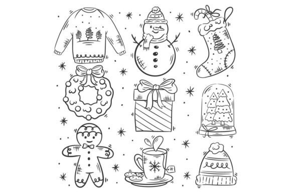 Set of Christmas Design Elements Vector for Crafting and Etsy Products