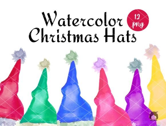 Watercolor Christmas Hat Illustration for Creative Projects