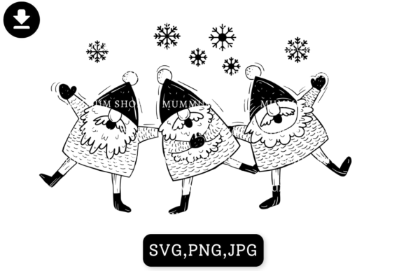 Winter Christmas Gnome Holiday SVG Illustrations